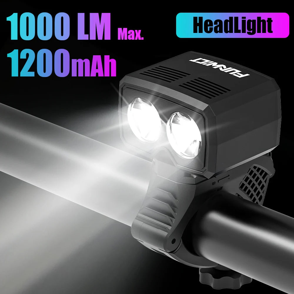 Bicycle Light 1000 Lumens Waterproof Bike Headlight Handlebar Helmet USB LED Flashlight MTB Road Cycling Scooter Front Lights