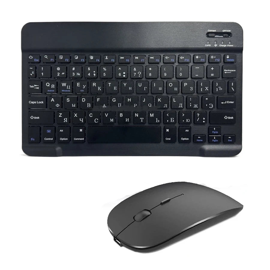 Wireless Keyboard Spanish French Azerty Russian With N And Mouse Mini Bluetooth Gamer For iPad Mac Tablet PC Phone Cell Laptop