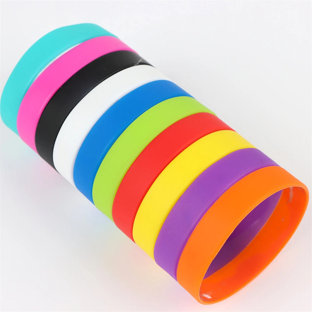 10Pcs/Lot Multicolor Luminous Heart Silicone Bracelets For Men Women Flower Sport Mix Style Rubber Wristband Bangle Jewelry Gift