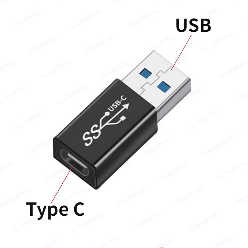 USB C to USB 3.0 Aluminum Adapter USB A 3.0 Female to 90 Degree 3.1 Type C Male Converter for Smartphone Flash Drives