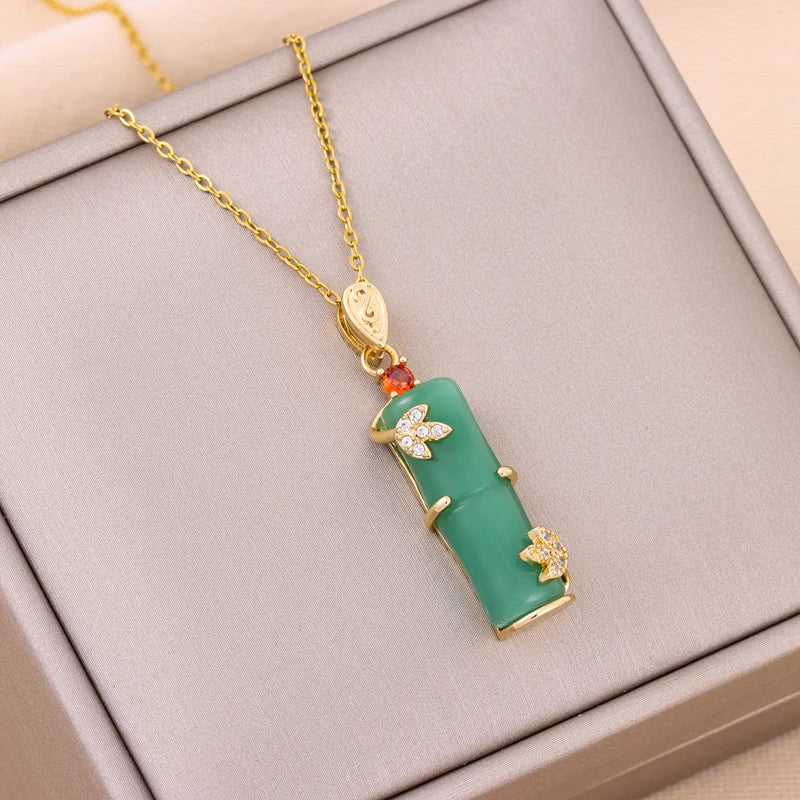 New Design Sense Light Luxury Pendant Necklaces For Women Trendy Stainless Steel Female Jewelry Ladies Neck Chain Accessories