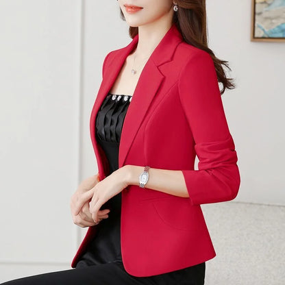 2023 Spring Autumn Women Suit Jacket New Korean Fashion Slim Short Casual Blazers Female Temperament Solid Color Suit Top