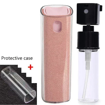 2 in 1 Mini Screen Cleaner Spray Bottle Portable Reusable Mobile Phone Tablet PC Laptop Screen Dust Remover Microfiber Cleaners