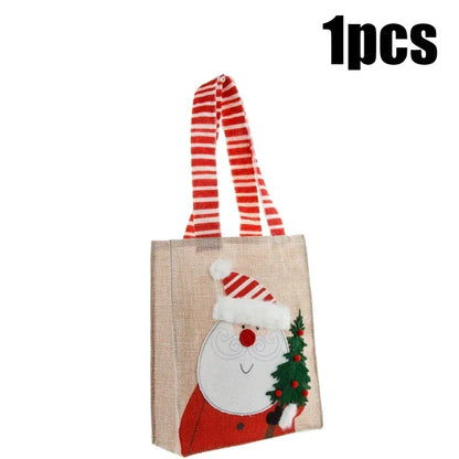 2PCS Christmas Tote Candy Chocolate Storage Bag Apple Bag Christmas Gift Santa Snowman Gift Bag Christmas Supplies