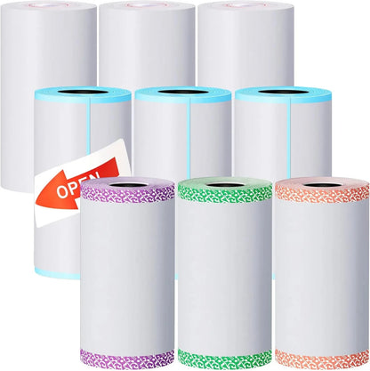 9 Rolls Thermal Printer Paper Adhesive 57X30mm Mini Printing Paper Rolls Printable Stickers For P1 Printer PeriPage A6 Printer