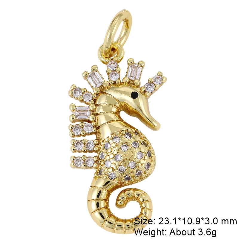 Juya DIY 18K Real Gold Plated Creative Enamel Love Heart Snake Charms For Handmade Talisman Christmas Gift Jewelry Making