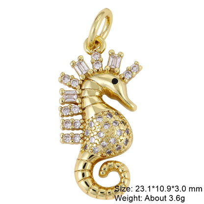 Juya DIY 18K Real Gold Plated Creative Enamel Love Heart Snake Charms For Handmade Talisman Christmas Gift Jewelry Making