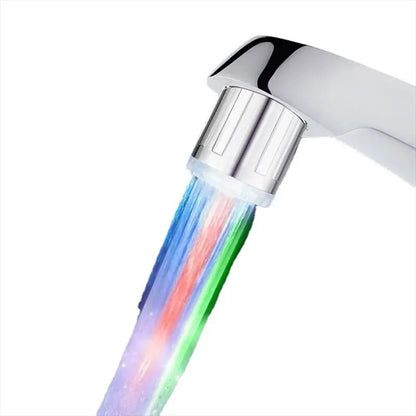 1pc Bathroom LED 3-Color Light-up  Faucet Kitchen Glow Water Saving Faucet Aerator Nozzle Shower