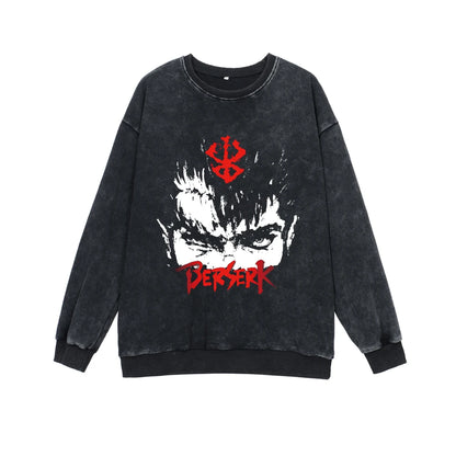 Berserk Anime Sweatshirts 100% Cotton Men Women Guts Manga Print Tshirt Long Sleeve Gothic Harajuku Pullover Vintage Streetwear