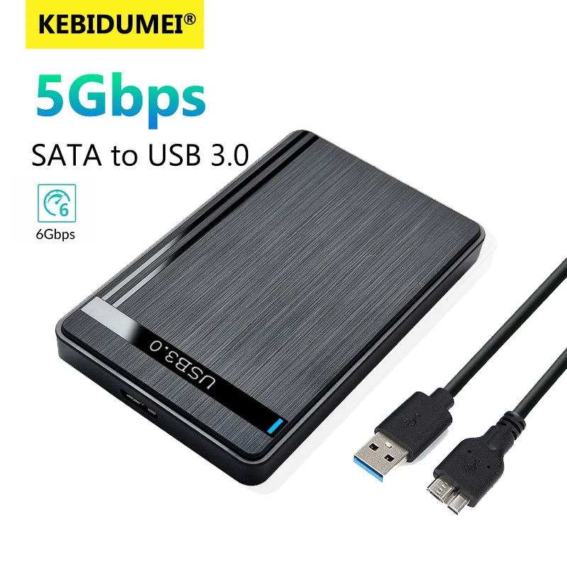 2.5" HDD Enclosure SATA to USB 3.0 External Mobile Hard Drive Case for Laptop PC 5Gbps Speed Enclosure SATA SSD HDD Storage Case