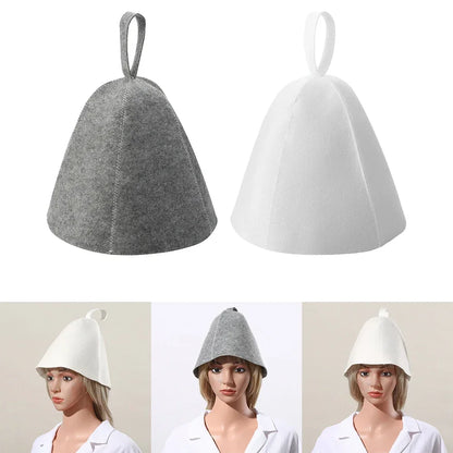 Anti Heat Sauna Hat Thicken Wool Felt Shower Cap Hair Turban Quickly Towel Drying Towel Hats Sauna Bathroom Accessories