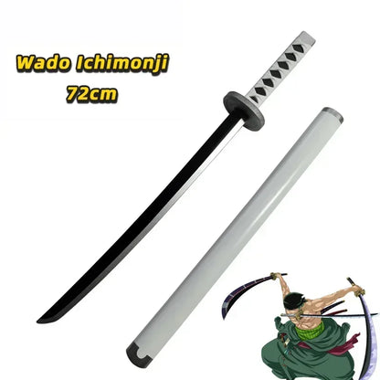 72cm Anime Cosplay Roronoa Zoro Katana Sword PU Wado Ichimonji Sword  Role Playing Qiu Shui Samurai Weapon Party toy Sword