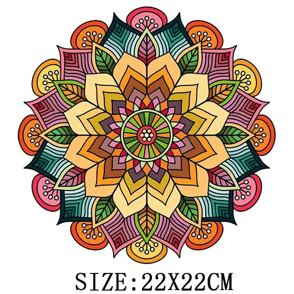 Beautiful Flower Iron On Transfer For Clothing DIY Fashion Heat Sticker On T-shirt Bag Retro Style Patches On Clothes Appliqued