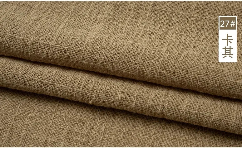 Solid Color Soft Thin Linen Cotton Fabric Organic Material Pure Natural Flax For Sewing DIY Handmade Clothes Patchwork Fabric