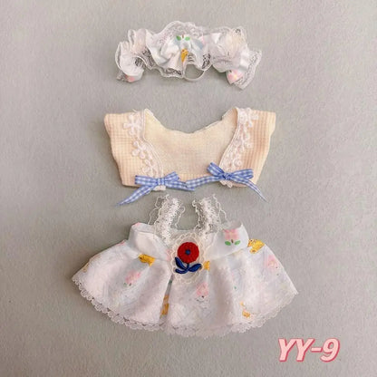 20Cm Cotton Doll Clothes College Style Suit Plush Doll Cute Baby Clothes Skirt for Upset Duck