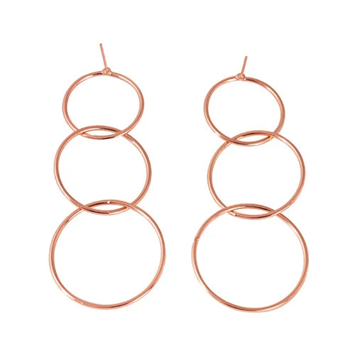 Hot fashion hoop earrings long interlocking Earrings geometric metal earrings Personality quality For Women girlfriend Girl gift