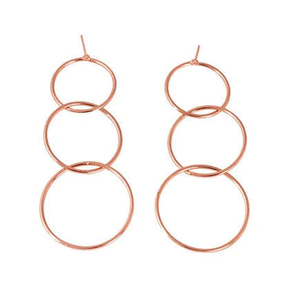 Hot fashion hoop earrings long interlocking Earrings geometric metal earrings Personality quality For Women girlfriend Girl gift