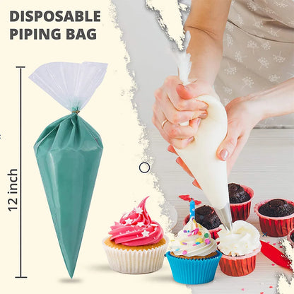 100/50/20pcs Disposable Piping Bag Pastry Bags Icing Fondant Cake Cream Bag for Decorating Pastries Cakes Baking Tools