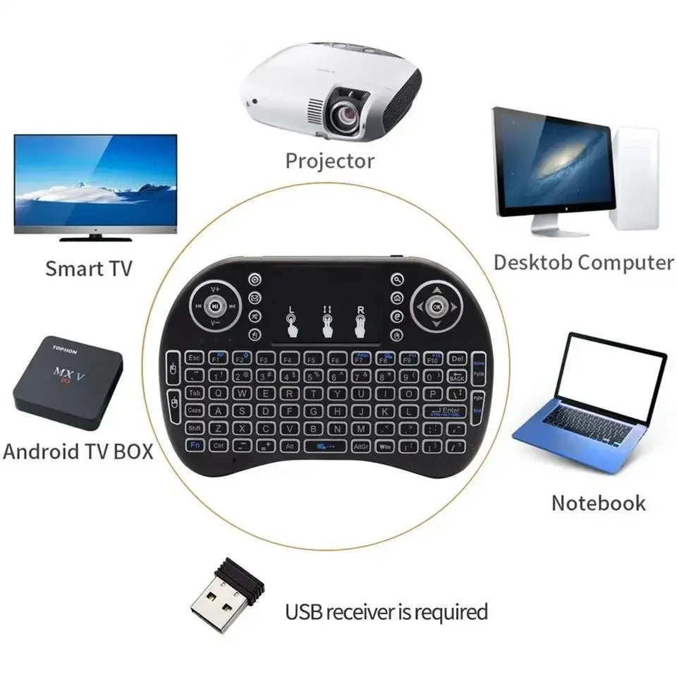 GAMINJA I8 Mini Handheld Keyboard Remote Control 2.4G Air Mouse Wireless Keyboard With Touchpad For Android TV Box PC Smart TV