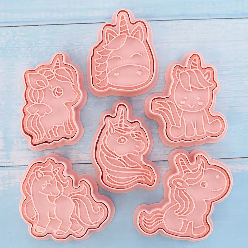 Unicorn Shape Mold Baking Accessories Cartoon Home Handmade DIY 3D Press Mould Cookie Frosting Fondant Cake Decoration Tools