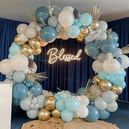 Burgundy Blue Gold Balloon Garland Arch Kit Kids for Birthday Party Decoration Baby Shower Wedding Supplies Decor Latex Balloons