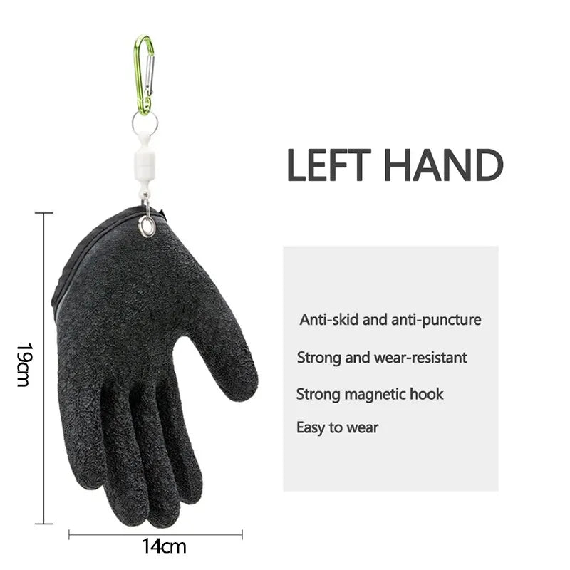 1pc Left Or Right Professional Catch Fish Latex Hunting Gloves Fishing Glove Antiskid Protect Hand Puncture Scrapes Fisherman