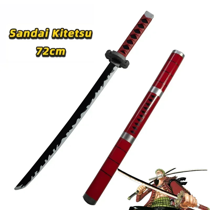 72cm Anime Cosplay Roronoa Zoro Katana Sword PU Wado Ichimonji Sword  Role Playing Qiu Shui Samurai Weapon Party toy Sword