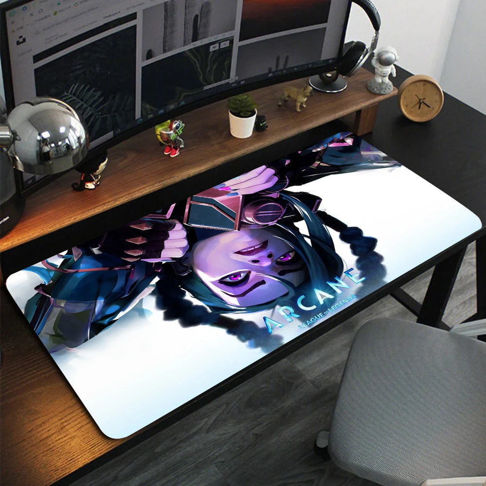 Arcane Jinx Anime Mouse Pad Large Computer Office Game Table Mats XXL Rubber Anti-slip Gaming Keyboard Mousepads Long Desk Pads