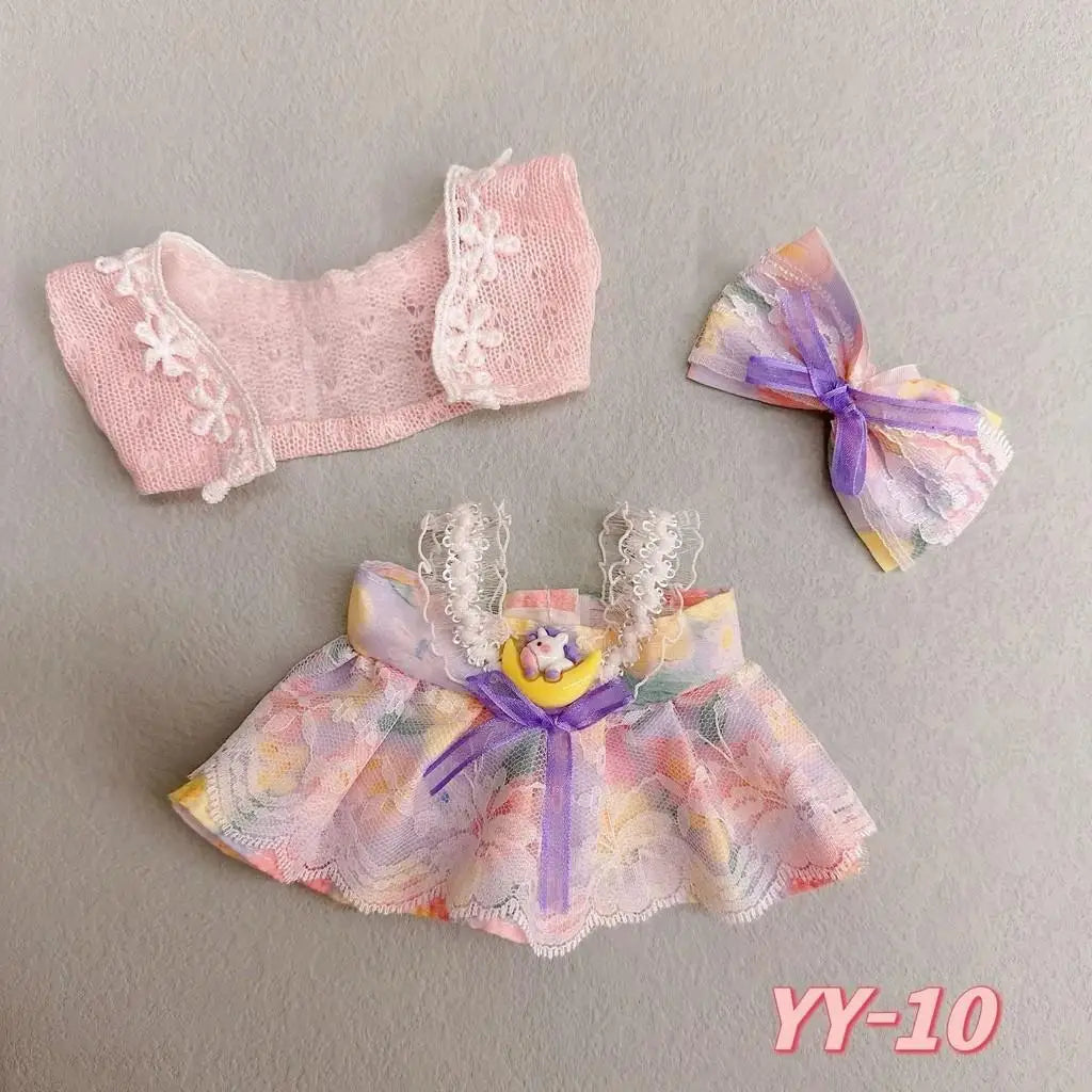 20Cm Cotton Doll Clothes College Style Suit Plush Doll Cute Baby Clothes Skirt for Upset Duck