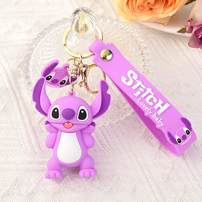 Disney Lilo Stitch Keychain Stitch Action Figure Keychains Pendent Ornament Dolls Collection Model Stitch Toys For Kids Gift