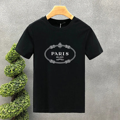 Luxury Brand Paris 100% Cotton High Quality Printing Couple Tees Summer Harajuku For Men/Women Short Sleeve T-shirt Asian Size