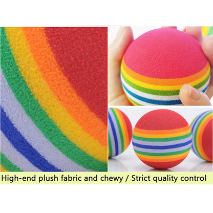 2pcs diameter 63mm 2.48 inch Rainbow EVA Foam Ball Golf Practice Indoor Training Aid Soft Golf Training Ball Child pet toy ball