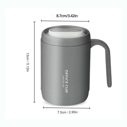 1pc Grey Creative PP Liner Drinking Cup Portable Office Large Capacity Covered Milk Coffee Cup Gift For Kitchen Travel Domestic