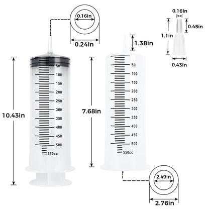 Multifunction 100ml-550ml Syringe Large Capacity With 100cm Hose Pump Measuring Washable Injector For Pet Feeding Oil Glue Fluid