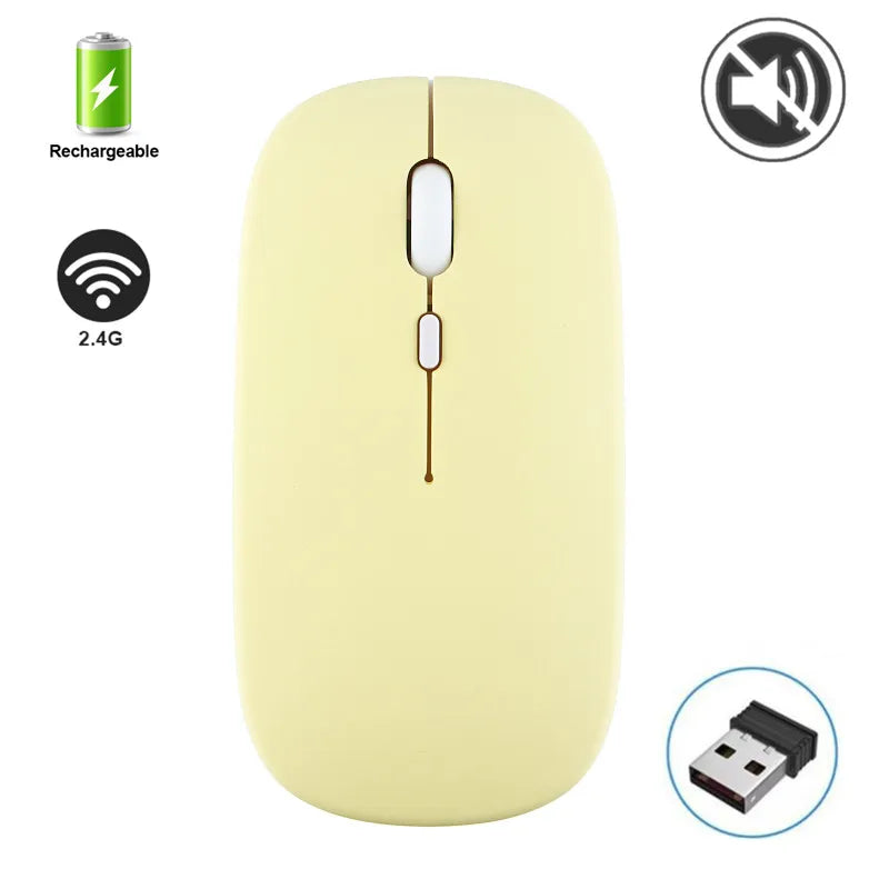 Silent Wireless Mouse Rechargeable Dula Model Tablet Bluetooth-compatible Mouse for iPad/Samsung/Huawei Laptop Mice 2.4G Mause