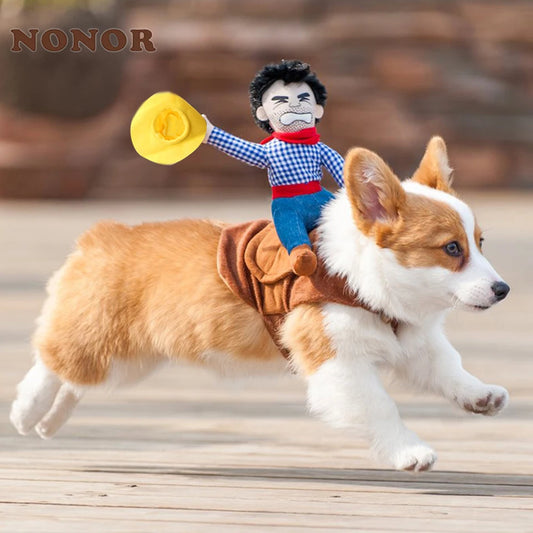 NONOR Halloween Party Dog Clothes Funny Cowboy Dressing Up Jacket Coats French Bulldog Chihuahua Costumes for Small Large Dogs