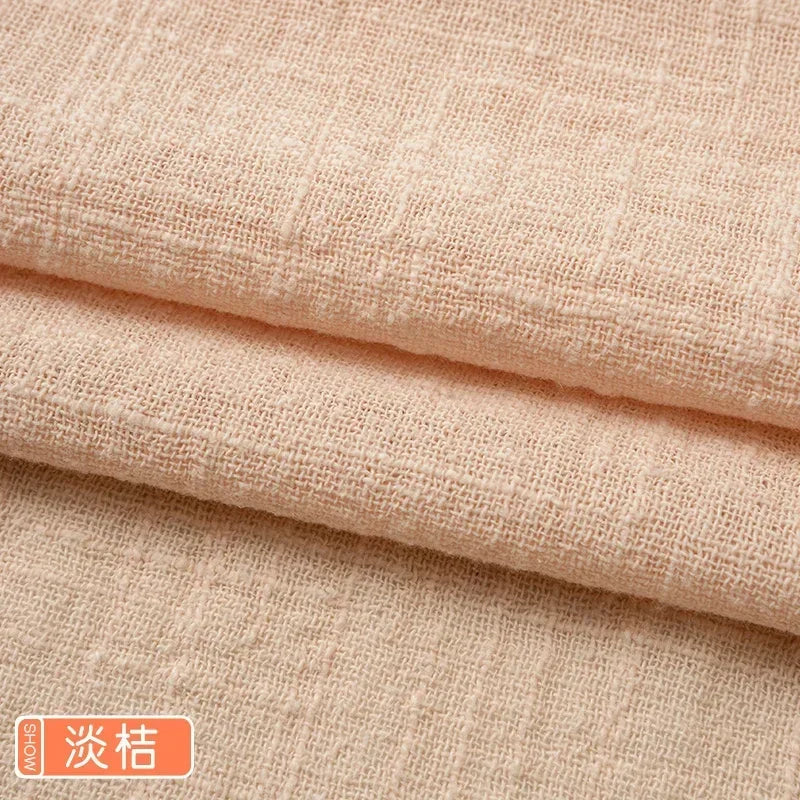 Solid Color Soft Thin Linen Cotton Fabric Organic Material Pure Natural Flax For Sewing DIY Handmade Clothes Patchwork Fabric