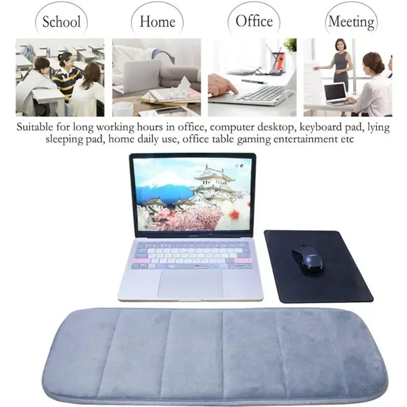 Nworld Ultra Memory Cotton Keyboard Pad Soft Sweat-absorbent Anti-slip Computer Wrist Elbow Mat Gift for Office Table Desktop