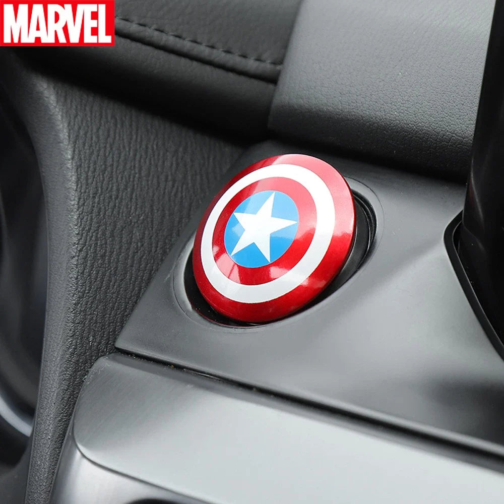 Captain America Iron Man car decoration accessories toy car ignition start switch button protective cover animation accessories