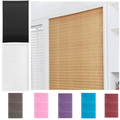 1Pc Self-adhesive Pleated Blinds Bathroom Balcony Shades Half Blackout Windows Curtains for Bedroom Living Room Balcony