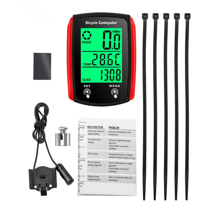 Bike Computer Bicycle Odometer LCD Screen Wired Cycling Speedometer Mountain Bike Speedo Meter Bike Accessories