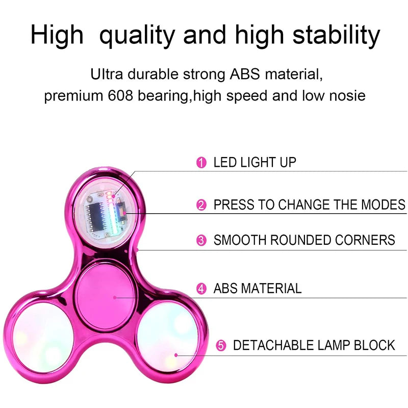 Creative Luminous LED Light Fidget Spinner Hand Top Spinners Glow In Dark Light EDC Figet Spiner Finger Stress Relief Toys