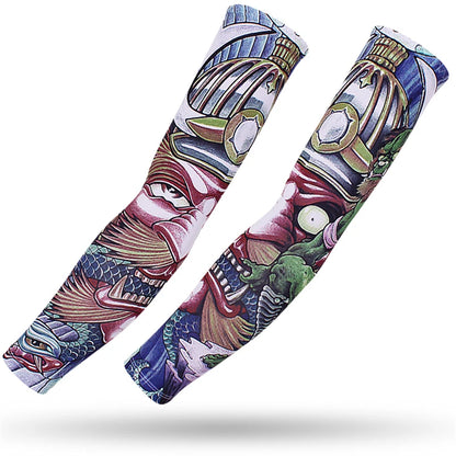 Running Arm Sleeve,2 Pcs Fishing,Driving,Cycling,3D Tattoo Sleeves, Summer UV Sun Protection,Sports Basketball Elbow Pad