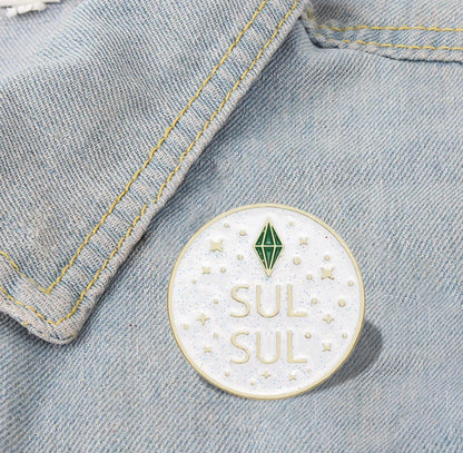 Brooch Custom Sul Sul Role Playing Game Pines Lapel Badges Funny Jewelry Gift for Kids Friends The Sims Games Glitter Enamel