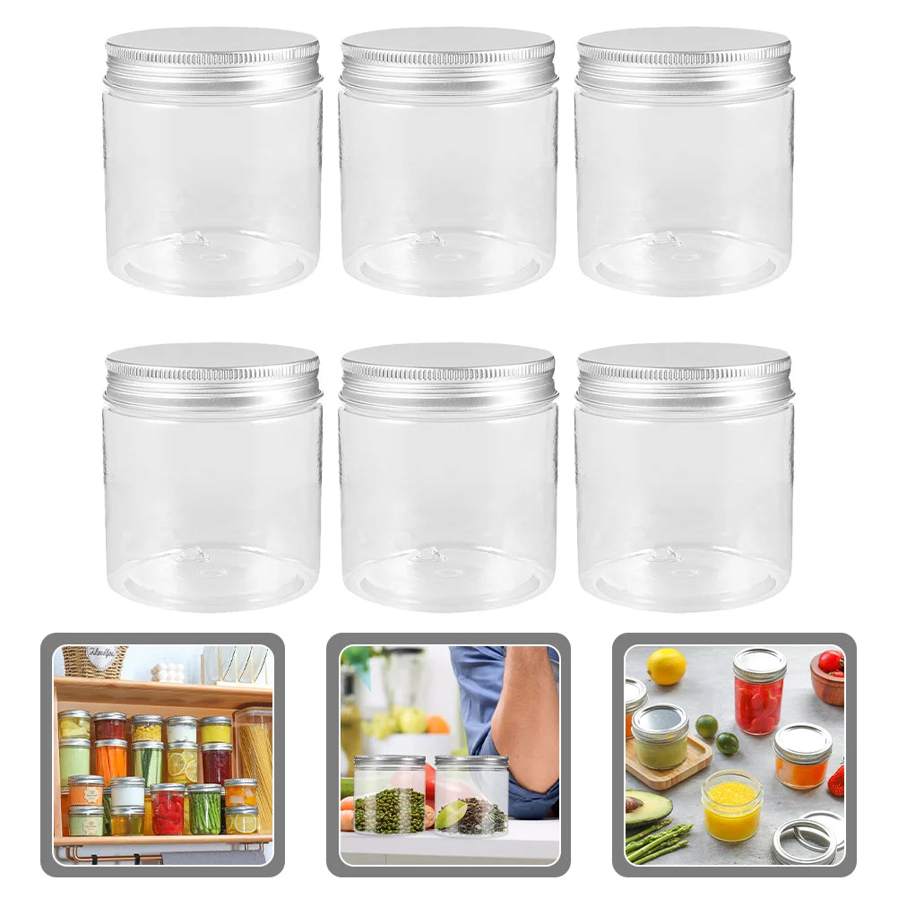 6 Pcs Aluminum Lid Mason Jars Food Storage Container Houehold Containers Portable Glass Lids Bottle Honey Sealed