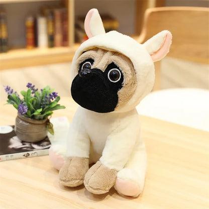 20cm Kawaii Dog Stuffed Cute Dress up Bulldog Shar Pei Animal Toys Lovely Dolls for Children Room Decor for Girls Birthday Gift