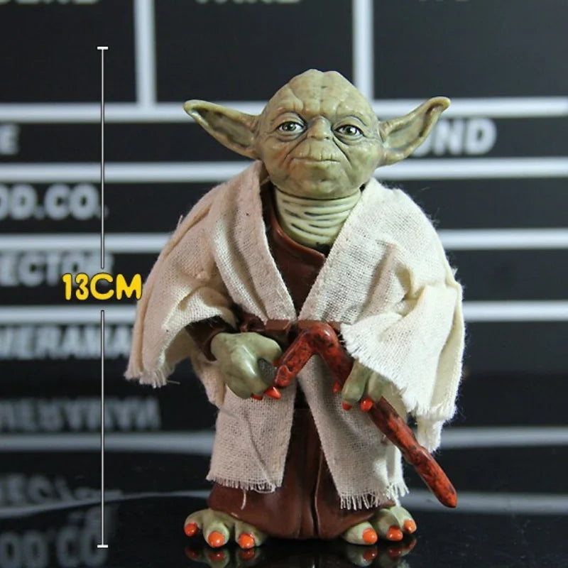 12cm Star War Mandalorian Animation Characters Master YODA with Cloth Model Toy PVC Action Figure Statue Decorative Collection