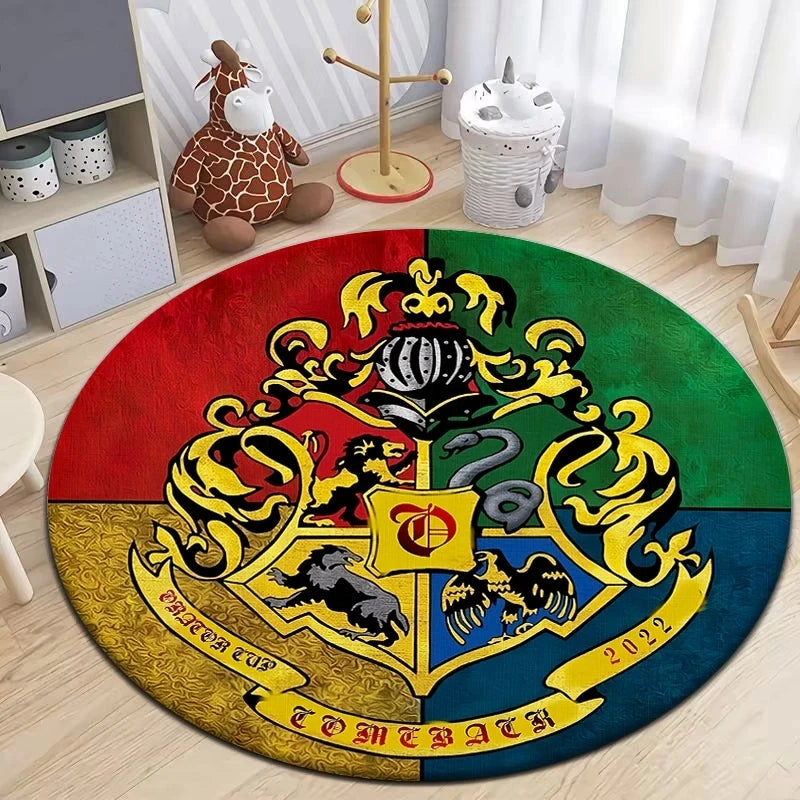 MINISO DISNEY Magic MoviesPrinted Round Carpet for Living Room Rugs Camping Mats Flannel Anti-Slip Rug Yoga Mat Gifts Area Rug