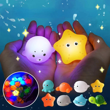 Baby Bath Toys Bathtub LED Light Up Toys Colorful Changing Waterproof Underwater Lights Bath Toys for Boys Girls Birthday Gift