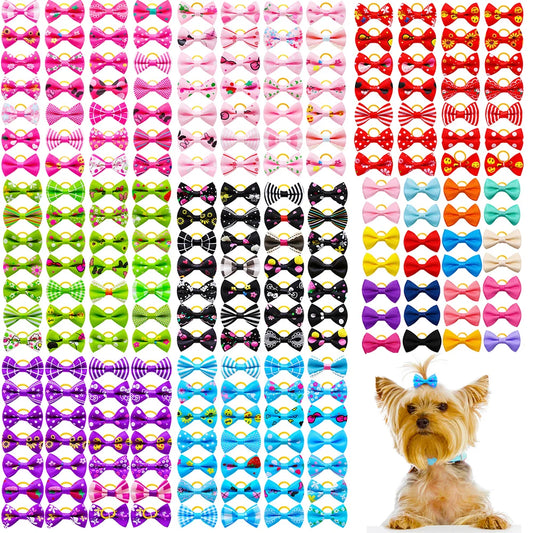 30PCS  Pet Dog Cat Puppy Grooming Bows Pet Hair Accessories Decorate Hair for Small Dog Hair Rubber Band Dog Supplier